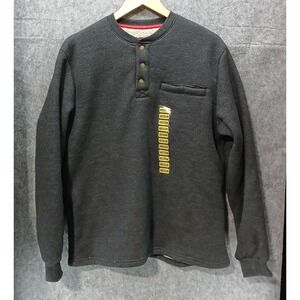 Coleman Fleece Lined Henley Long Sleeve Shirt Men's Medium Gray NWT MSRP$70 Gift